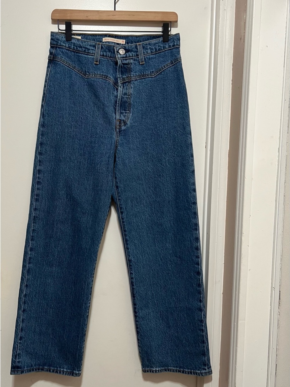 LEVIS Ribcage Western Yoke Jeans Women's Size 29 x 27 Dark Wash 0049U0001 - Picture 6 of 12